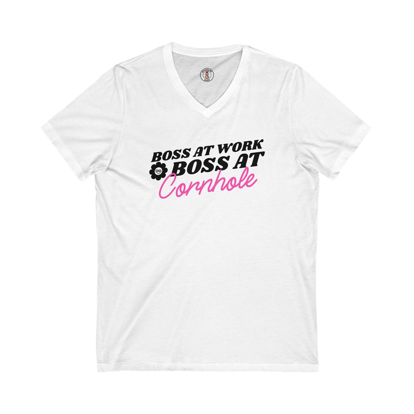Boss at work, Boss at cornhole V-neck Tee